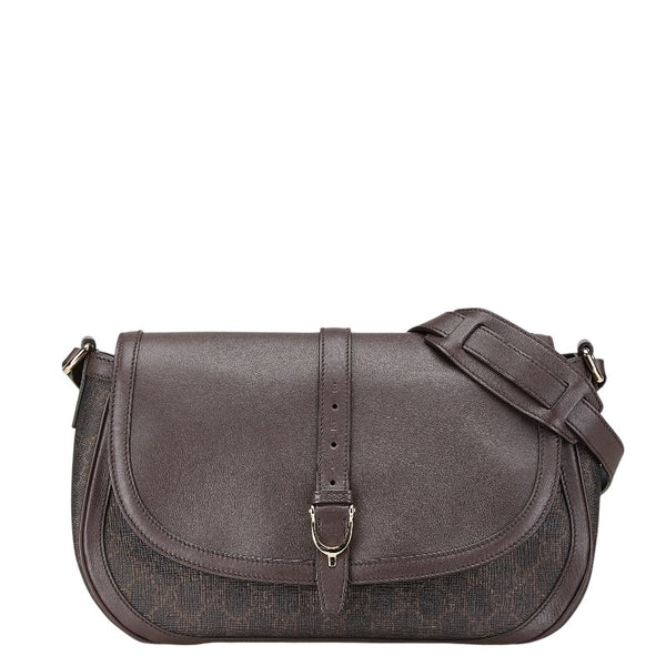 グッチ GGスプリーム 斜め掛け ショルダーバッグ  336748 ブラウン PVC レザー レディース GUCCI 【中古】