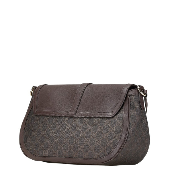 グッチ GGスプリーム 斜め掛け ショルダーバッグ  336748 ブラウン PVC レザー レディース GUCCI 【中古】