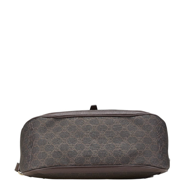 グッチ GGスプリーム 斜め掛け ショルダーバッグ  336748 ブラウン PVC レザー レディース GUCCI 【中古】