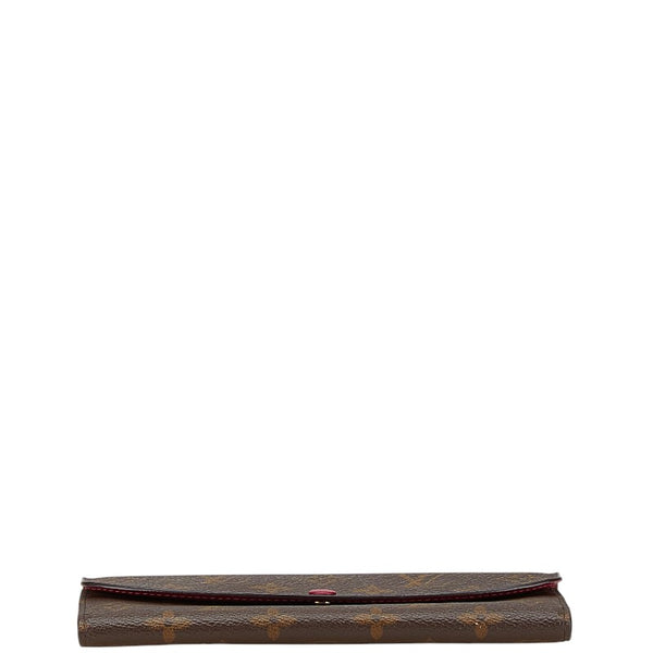 ルイ ヴィトン モノグラム ポルトフォイユ― エミリー 長財布 M60697 ブラウン ピンク PVC レザー レディース LOUIS VUITTON 【中古】