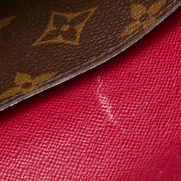 ルイ ヴィトン モノグラム ポルトフォイユ― エミリー 長財布 M60697 ブラウン ピンク PVC レザー レディース LOUIS VUITTON 【中古】