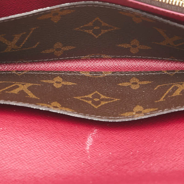 ルイ ヴィトン モノグラム ポルトフォイユ― エミリー 長財布 M60697 ブラウン ピンク PVC レザー レディース LOUIS VUITTON 【中古】