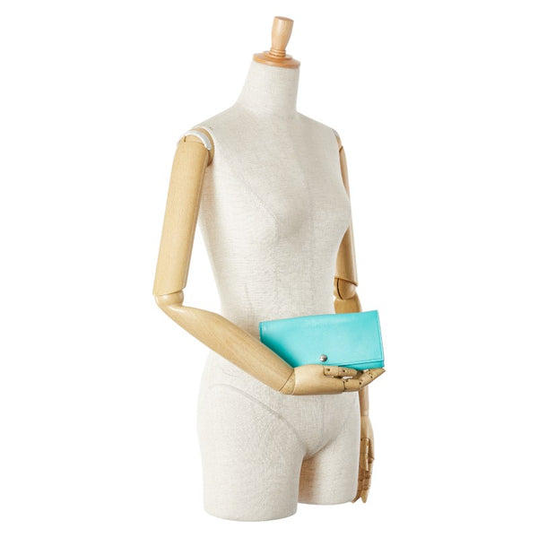 ティファニー 長財布 ライトブルー レザー レディース TIFFANY&Co. 【中古】