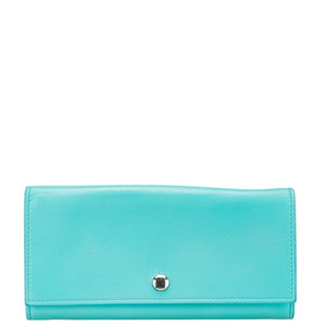 ティファニー 長財布 ライトブルー レザー レディース TIFFANY&Co. 【中古】
