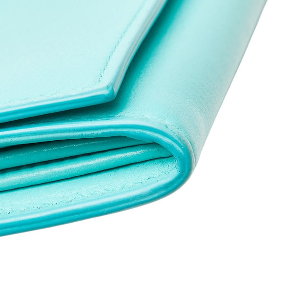 ティファニー 長財布 ライトブルー レザー レディース TIFFANY&Co. 【中古】