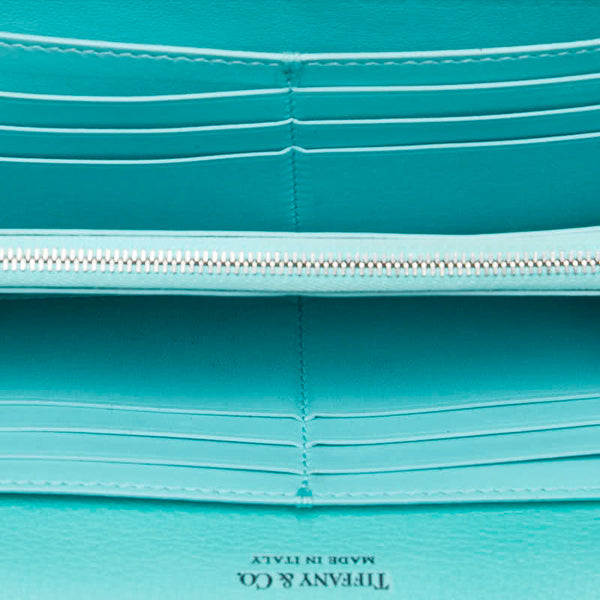 ティファニー 長財布 ライトブルー レザー レディース TIFFANY&Co. 【中古】