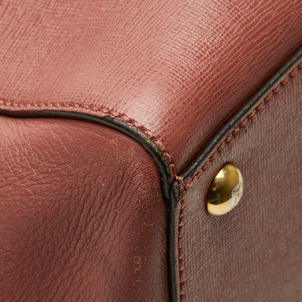 フェンディ トロワ トゥージュール ハンドバッグ ショルダーバッグ 2WAY 8BH250 ピンク レザー レディース FENDI 【中古】
