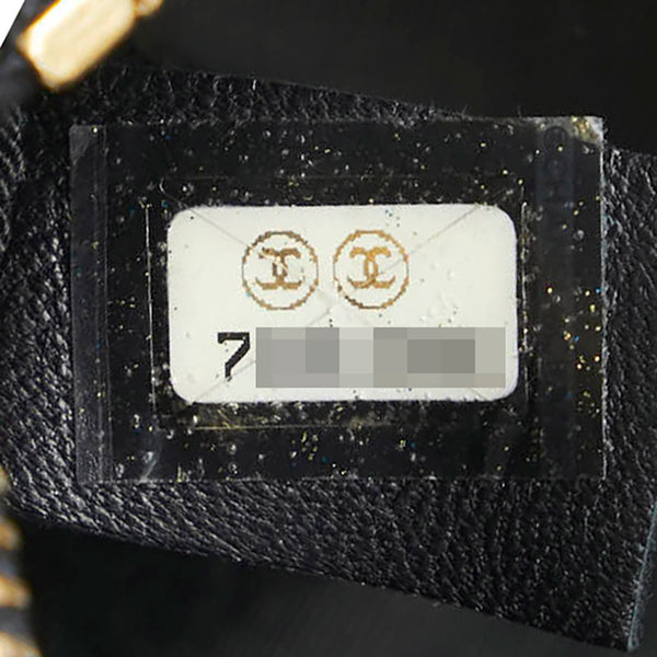 シャネル ココマーク チョコバー ポーチ ブラック ラムスキン レディース CHANEL 【中古】