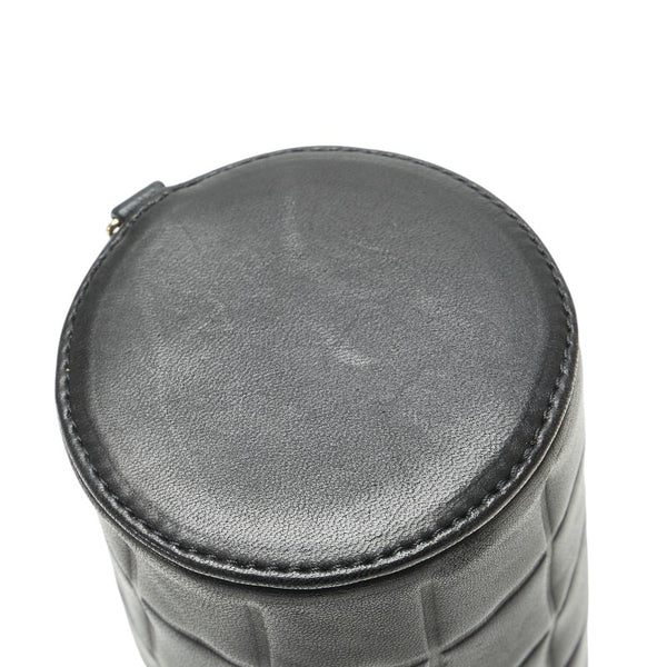 シャネル ココマーク チョコバー ポーチ ブラック ラムスキン レディース CHANEL 【中古】