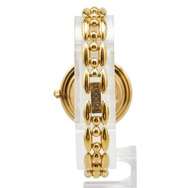 グッチ チェンジベゼル 腕時計 11/12.2 クオーツ ホワイト文字盤 ステンレススチール レディース GUCCI 【中古】