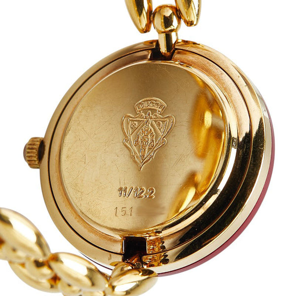 グッチ チェンジベゼル 腕時計 11/12.2 クオーツ ホワイト文字盤 ステンレススチール レディース GUCCI 【中古】