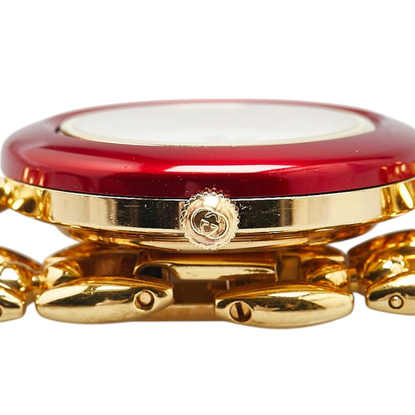 グッチ チェンジベゼル 腕時計 11/12.2 クオーツ ホワイト文字盤 ステンレススチール レディース GUCCI 【中古】