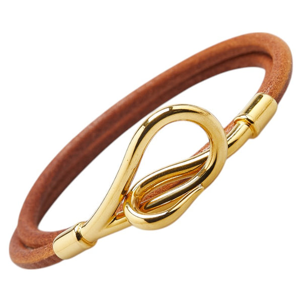 エルメス ジャンボブレス ブレスレット ブラウン ゴールド レザー メッキ レディース HERMES 【中古】