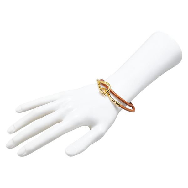 エルメス ジャンボブレス ブレスレット ブラウン ゴールド レザー メッキ レディース HERMES 【中古】