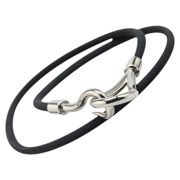エルメス ジャンボブレス ブレスレット ブラック シルバー ナイロン メタル レディース HERMES 【中古】