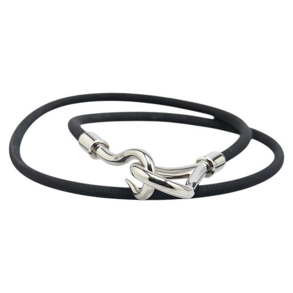 エルメス ジャンボブレス ブレスレット ブラック シルバー ナイロン メタル レディース HERMES 【中古】