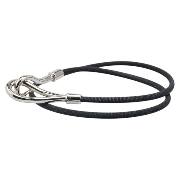 エルメス ジャンボブレス ブレスレット ブラック シルバー ナイロン メタル レディース HERMES 【中古】