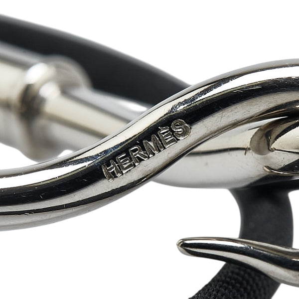 エルメス ジャンボブレス ブレスレット ブラック シルバー ナイロン メタル レディース HERMES 【中古】