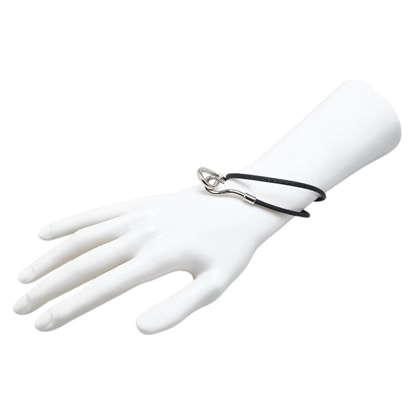 エルメス ジャンボブレス ブレスレット ブラック シルバー ナイロン メタル レディース HERMES 【中古】