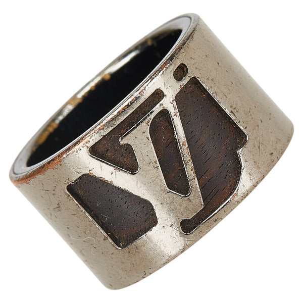 ルイ ヴィトン バーグ ケープタウン リング 指輪 #M M66196 シルバー ブラウン メタル ウッド メンズ LOUIS VUITTON 【中古】