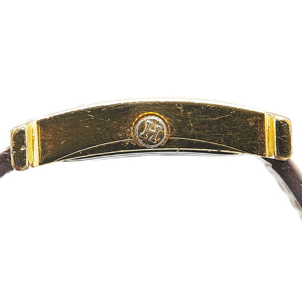 エルメス Hウォッチ 腕時計 HH1.201 クオーツ ホワイト文字盤 メッキ レザー レディース HERMES 【中古】