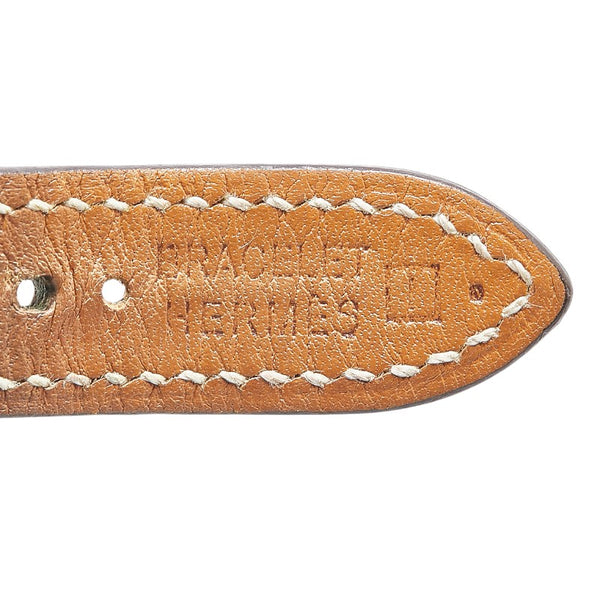 エルメス Hウォッチ 腕時計 HH1.201 クオーツ ホワイト文字盤 メッキ レザー レディース HERMES 【中古】