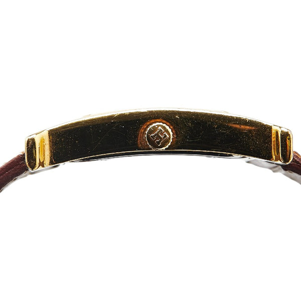 エルメス Hウォッチ 腕時計 HH1.501 クオーツ ゴールド文字盤 メッキ レザー レディース HERMES 【中古】