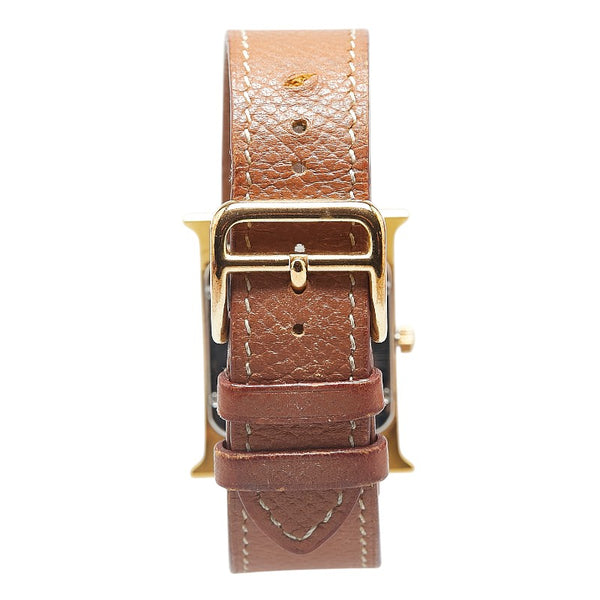 エルメス Hウォッチ 腕時計 HH1.501 クオーツ ゴールド文字盤 メッキ レザー レディース HERMES 【中古】