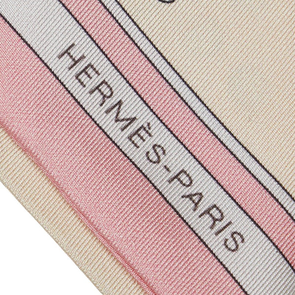 エルメス ツイリー GRAND TRALALA スカーフ ベージュ ピンク マルチカラー シルク レディース HERMES 【中古】