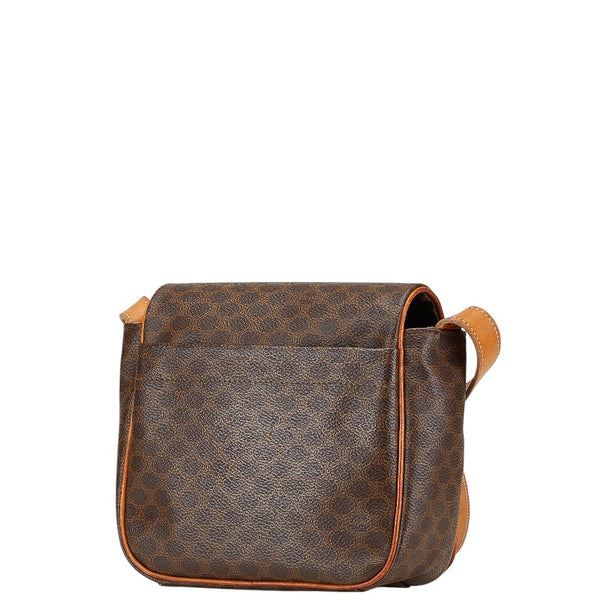 セリーヌ マカダム ショルダーバッグ ブラウン PVC レザー レディース CELINE 【中古】