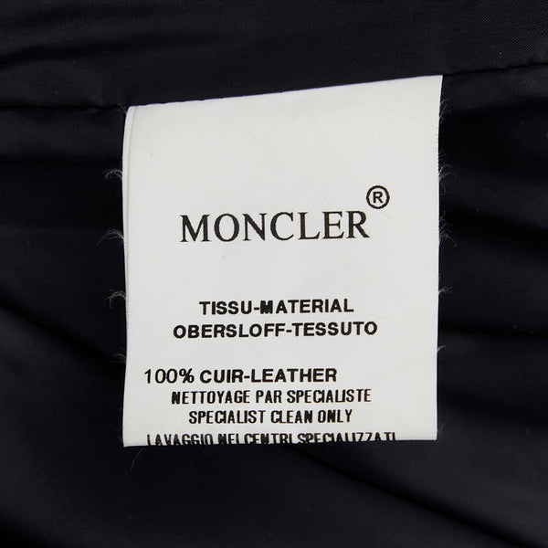 モンクレール TISSU MATERIAL OBERSLOFF TESSUTO ダウンジャケット サイズ:2 ブラック レザー ダウン メンズ MONCLER 【中古】