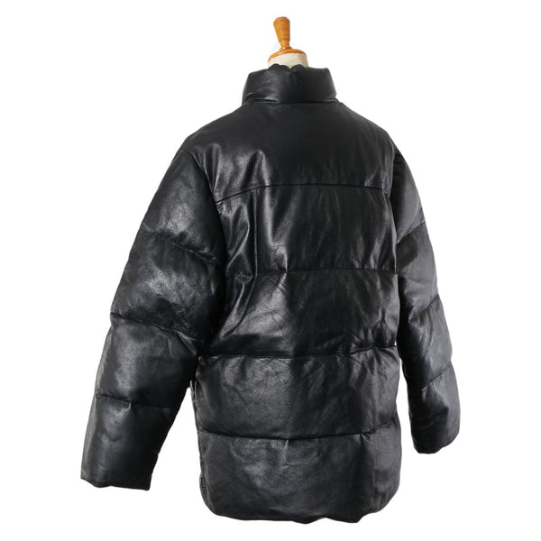 モンクレール TISSU MATERIAL OBERSLOFF TESSUTO ダウンジャケット サイズ:2 ブラック レザー ダウン メンズ MONCLER 【中古】