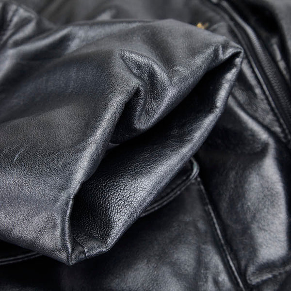 モンクレール TISSU MATERIAL OBERSLOFF TESSUTO ダウンジャケット サイズ:2 ブラック レザー ダウン メンズ MONCLER 【中古】