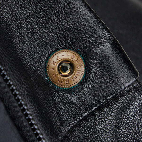 モンクレール TISSU MATERIAL OBERSLOFF TESSUTO ダウンジャケット サイズ:2 ブラック レザー ダウン メンズ MONCLER 【中古】