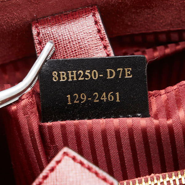 フェンディ トロワジュール ハンドバッグ ショルダーバッグ２WAY 8BH250 レッド レザー レディース FENDI 【中古】
