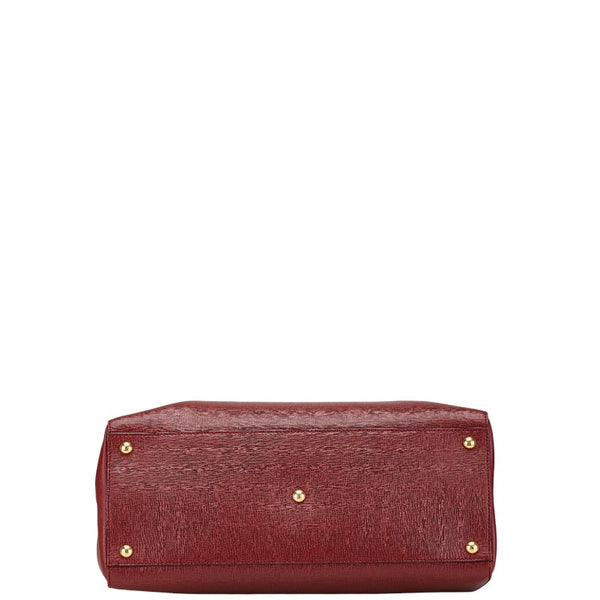 フェンディ トロワジュール ハンドバッグ ショルダーバッグ２WAY 8BH250 レッド レザー レディース FENDI 【中古】
