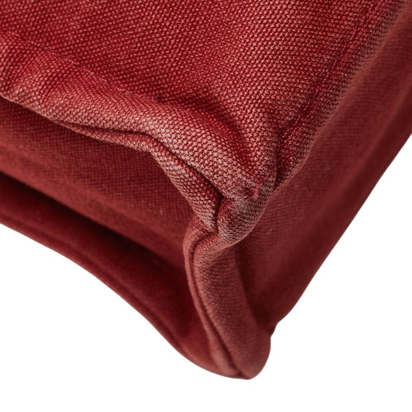 エルメス フールトゥPM トートバッグ ハンドバッグ レッド キャンバス レディース HERMES 【中古】