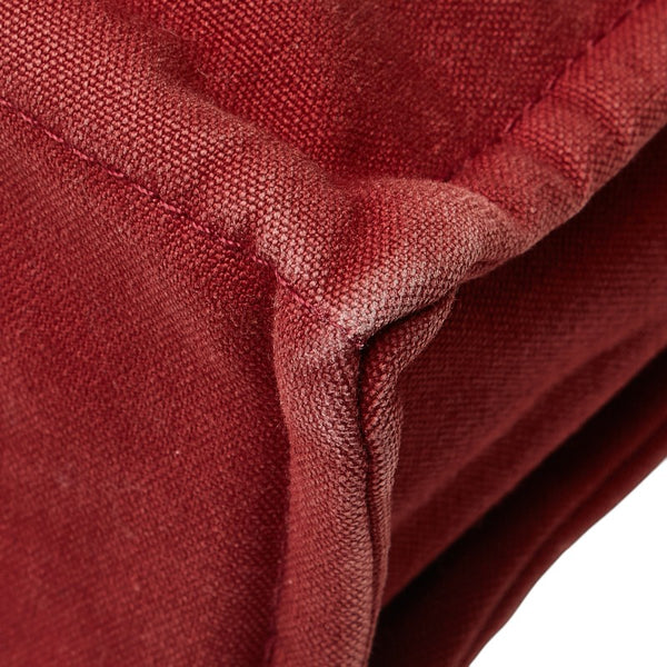 エルメス フールトゥPM トートバッグ ハンドバッグ レッド キャンバス レディース HERMES 【中古】