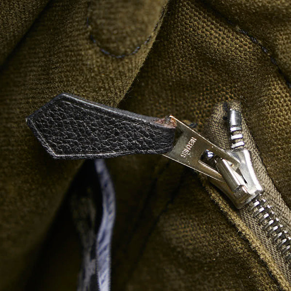 エルメス フールトゥ トートPM ハンドバッグ トートバッグ ブラック カーキ キャンバス レディース HERMES 【中古】