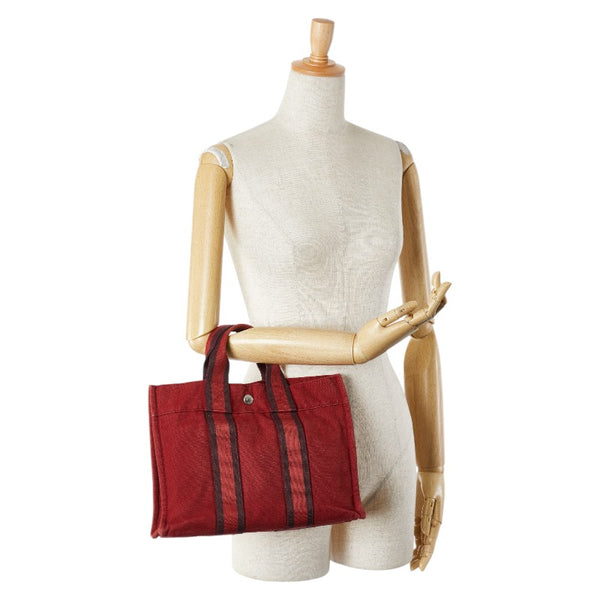 エルメス フールトゥ トートPM ハンドバッグ トートバッグ レッド ワインレッド キャンバス レディース HERMES 【中古】