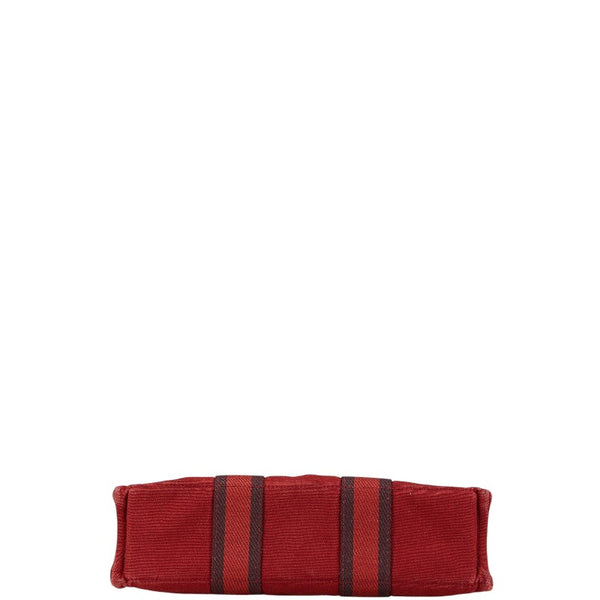 エルメス フールトゥ トートPM ハンドバッグ トートバッグ レッド ワインレッド キャンバス レディース HERMES 【中古】