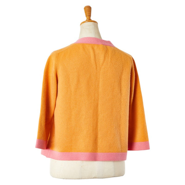 シャネル ココマーク カーディガン サイズ:38 オレンジ ピンク カシミヤ レディース CHANEL 【中古】