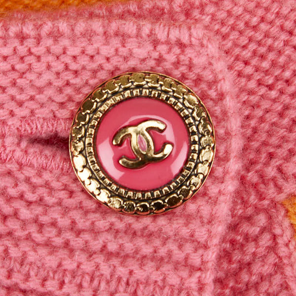 シャネル ココマーク カーディガン サイズ:38 オレンジ ピンク カシミヤ レディース CHANEL 【中古】