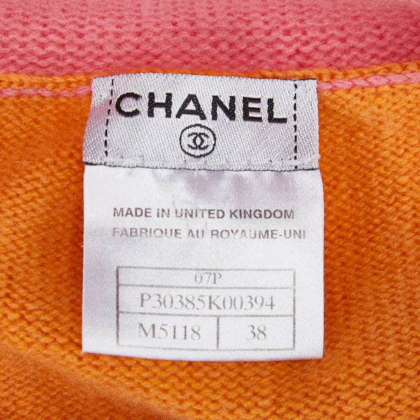 シャネル ココマーク カーディガン サイズ:38 オレンジ ピンク カシミヤ レディース CHANEL 【中古】