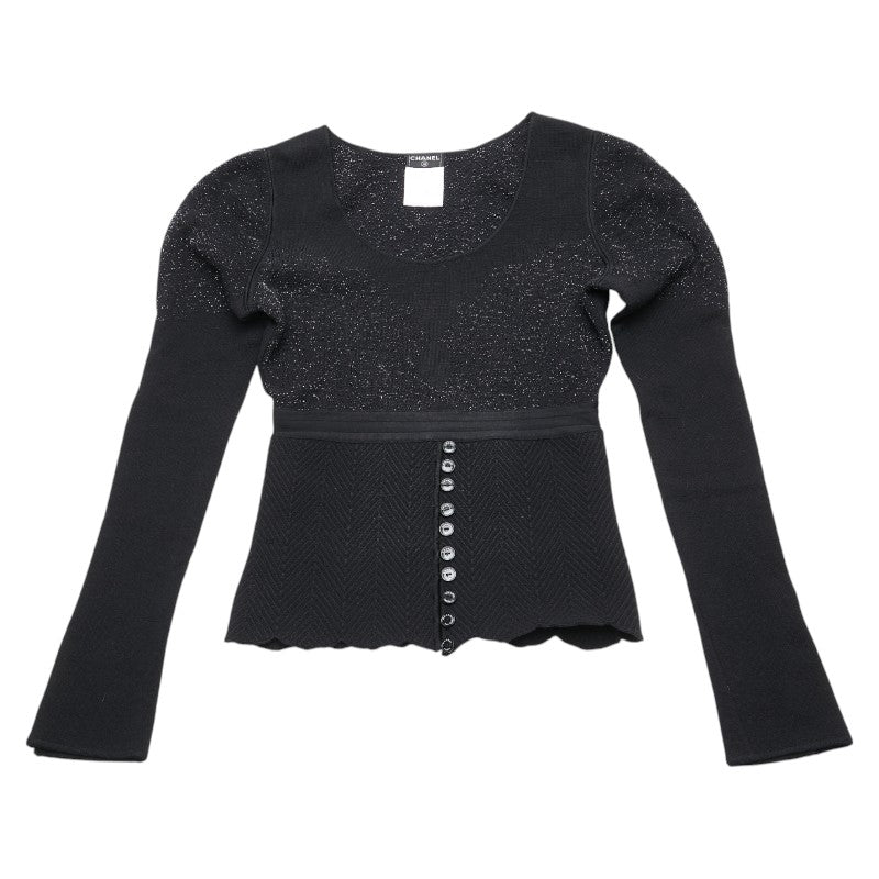 シャネル ニット サイズ：34 ブラック ウール レーヨン レディース CHANEL 【中古】