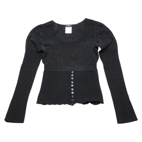 シャネル ニット サイズ：34 ブラック ウール レーヨン レディース CHANEL 【中古】