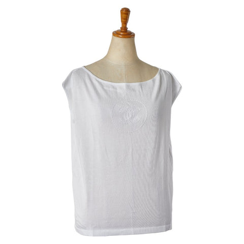 シャネル ココマーク ニット ノースリーブ サイズ：38 ホワイト コットン レディース CHANEL 【中古】