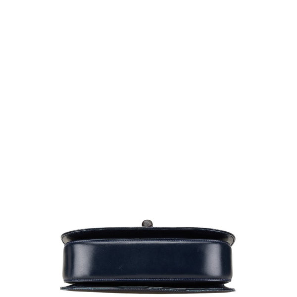 グッチ オールドグッチ バンブー ハンドバッグ ネイビー レザー レディース GUCCI 【中古】