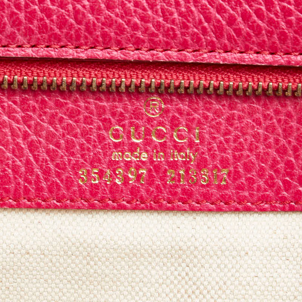 グッチ スウィング トートバッグ ショルダーバッグ 354397 ピンク レザー レディース GUCCI 【中古】