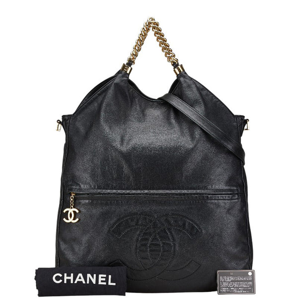 シャネル ココマーク ハンドバッグ ショルダーバッグ 2WAY ブラック ゴールド ラムスキン レディース CHANEL 【中古】